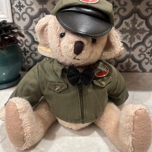 1998 1st Edition, Amoco Andy Teddy Bear in Green Amoco Service Jacket, Tie & Hat